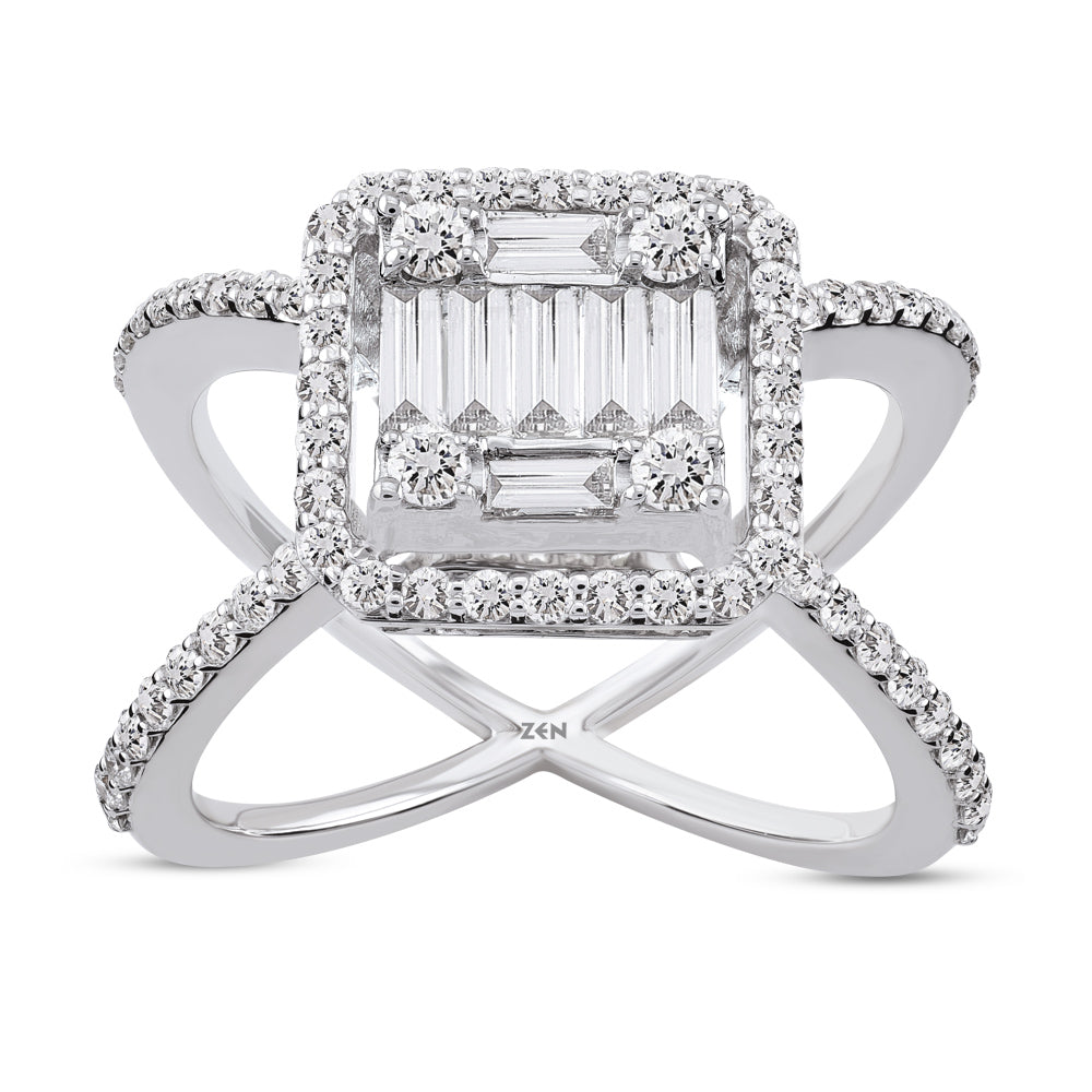 1.04 ct. Baguette Diamantring