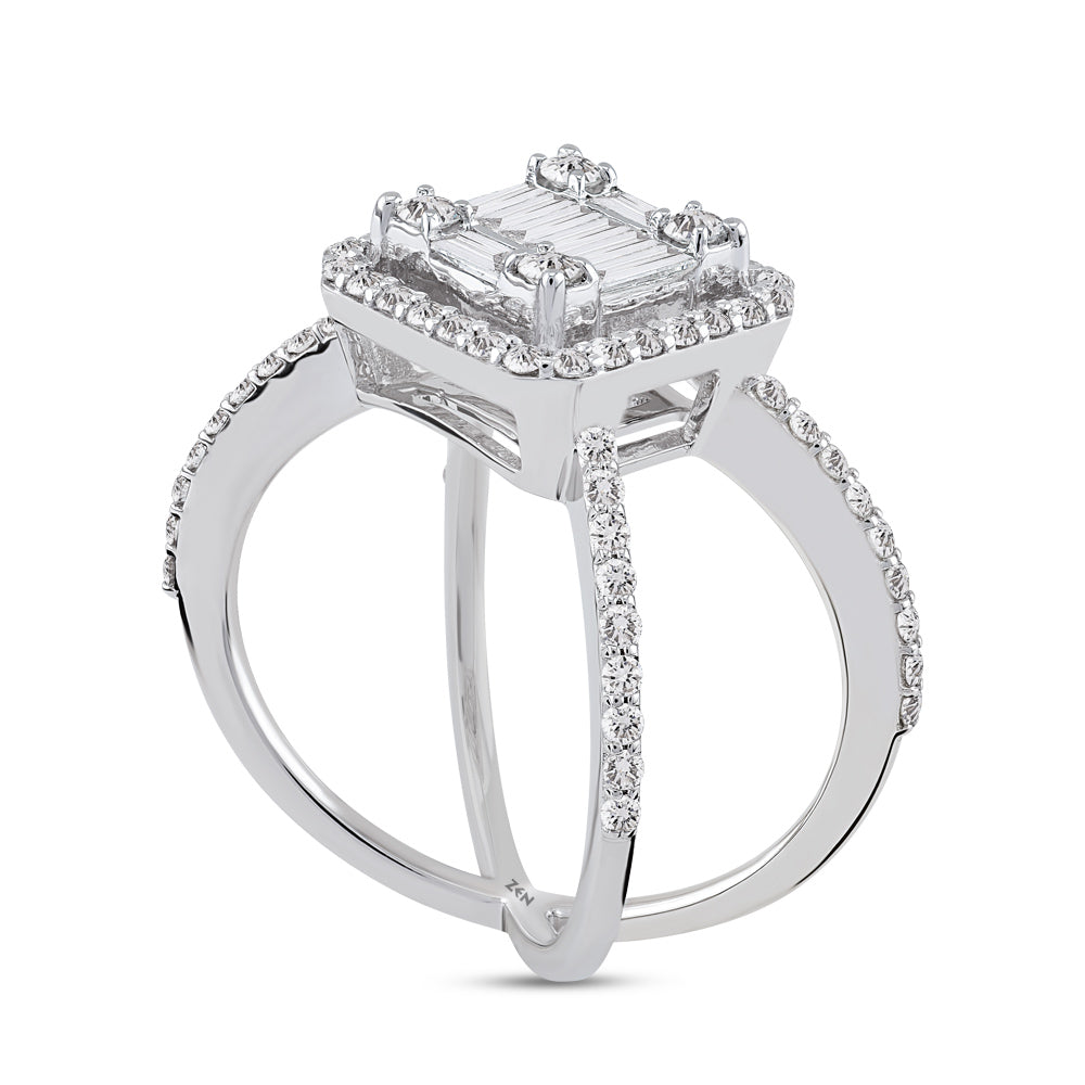 1.04 ct. Baguette Diamantring