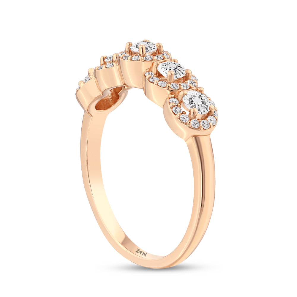 0.64 ct. Fünfstein Diamantring