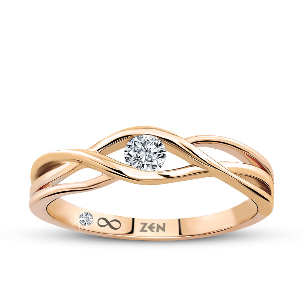 0.08 ct. Moderner Diamant Verlobungsring