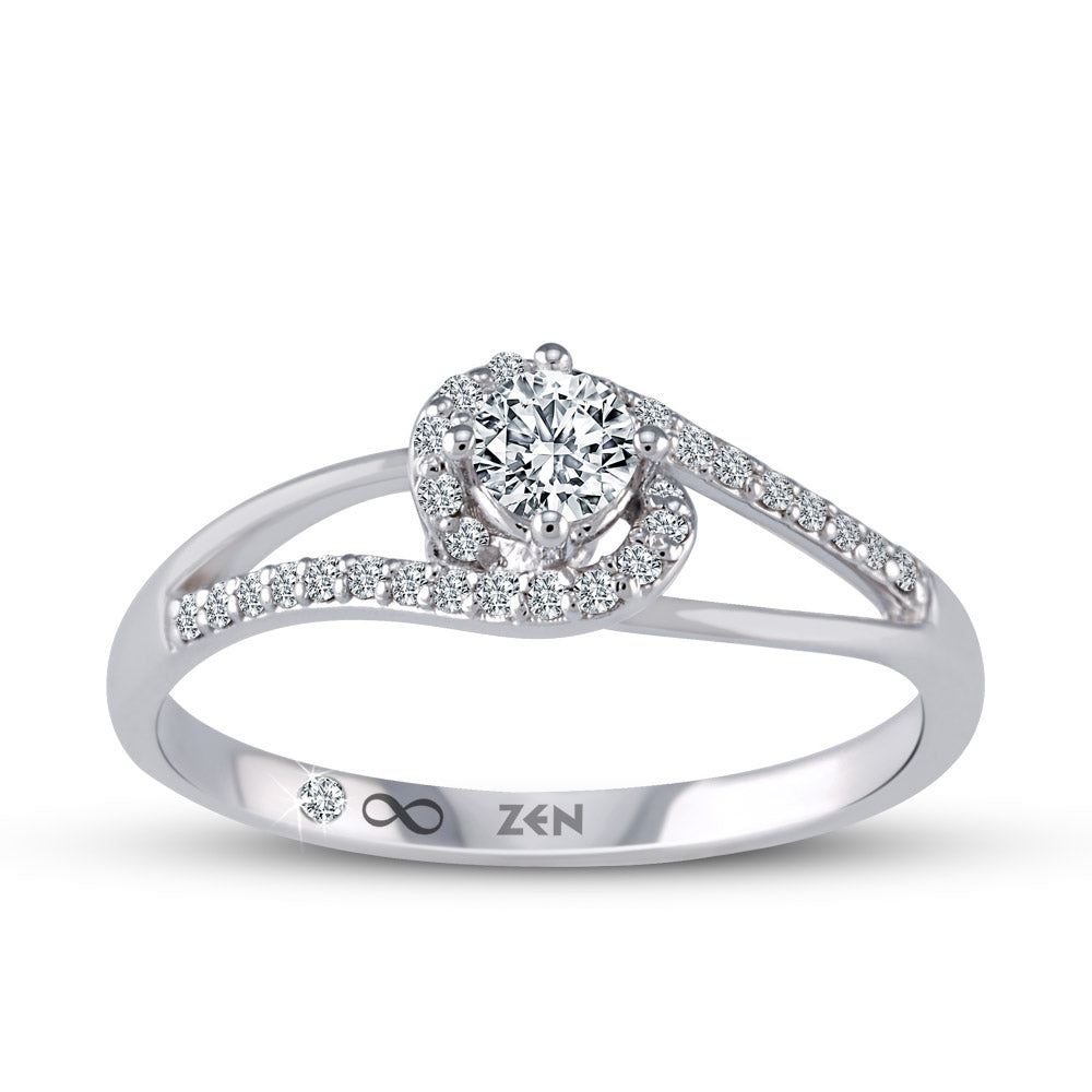 0.29 ct. Halo Diamond Engagement Ring