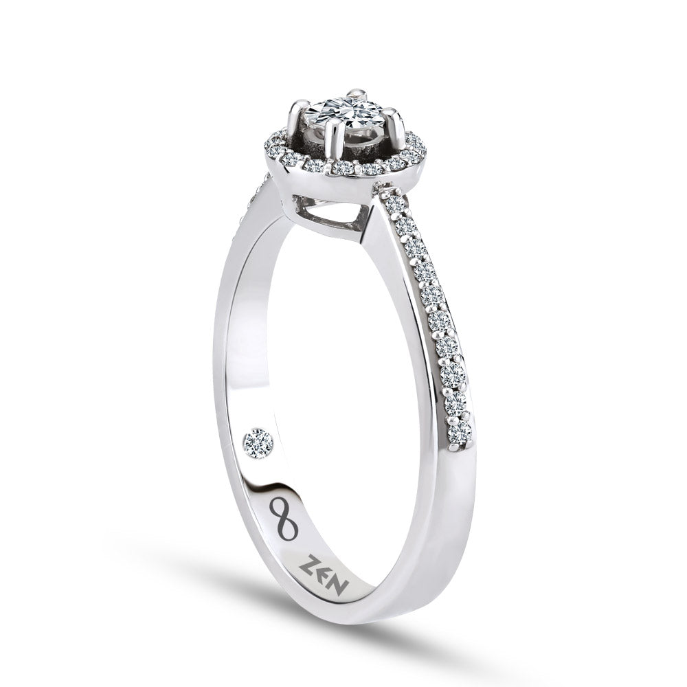 0.36 ct. Halo Diamond Engagement Ring