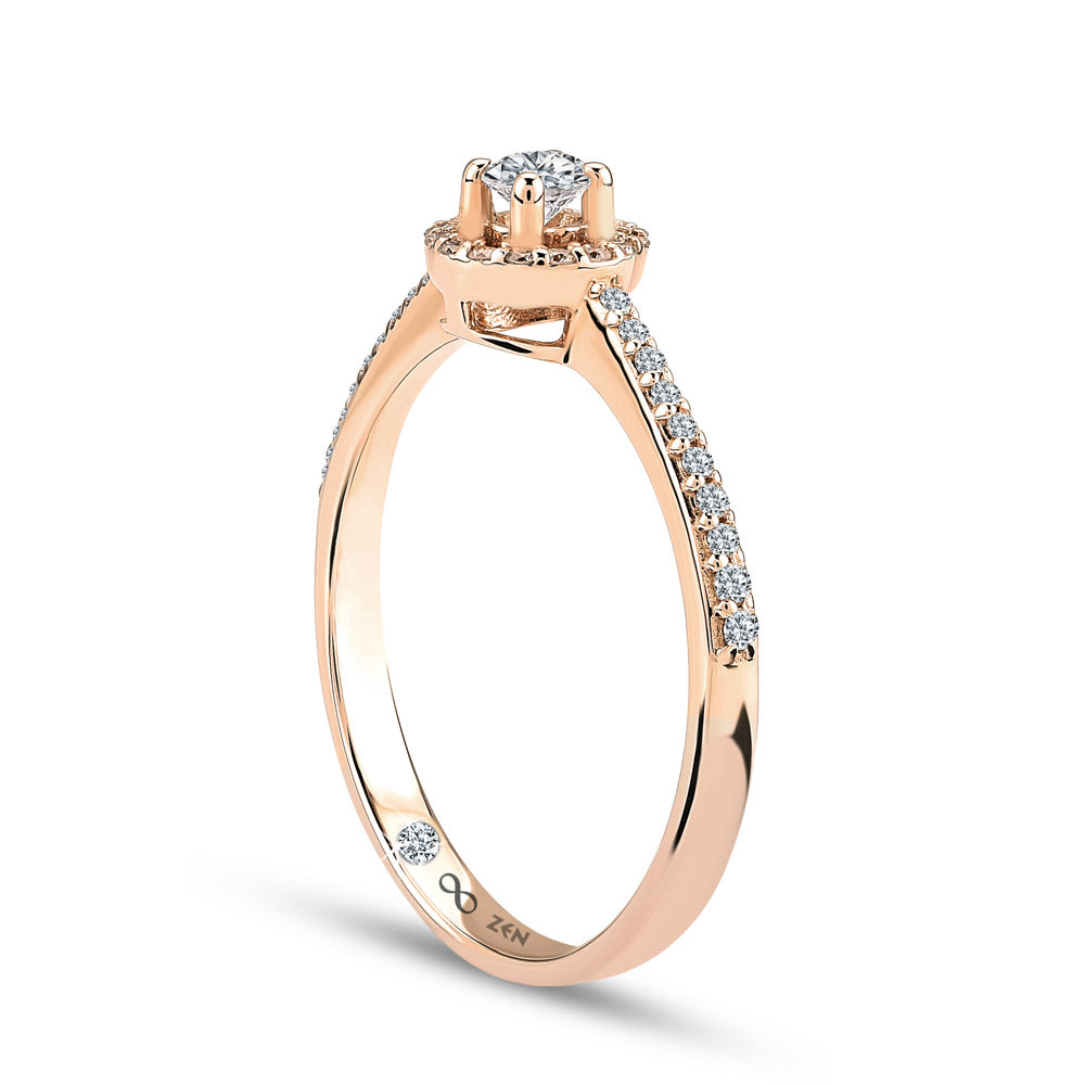 0.29 ct. Halo Diamant Verlobungsring