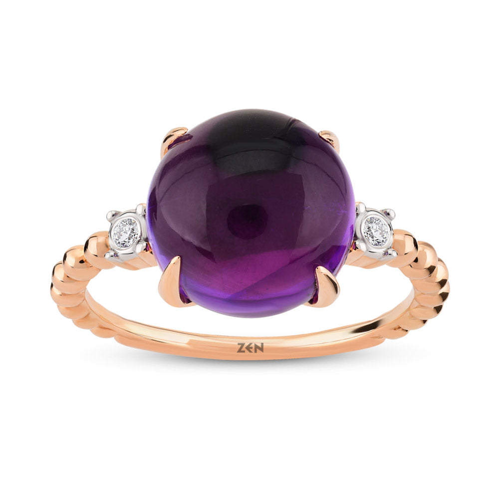 3.79 ct. Cabochon Amethyst Ring