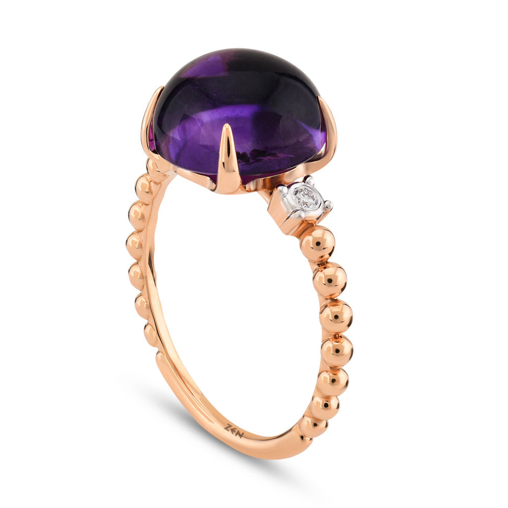 3.79 ct. Cabochon Amethyst Ring
