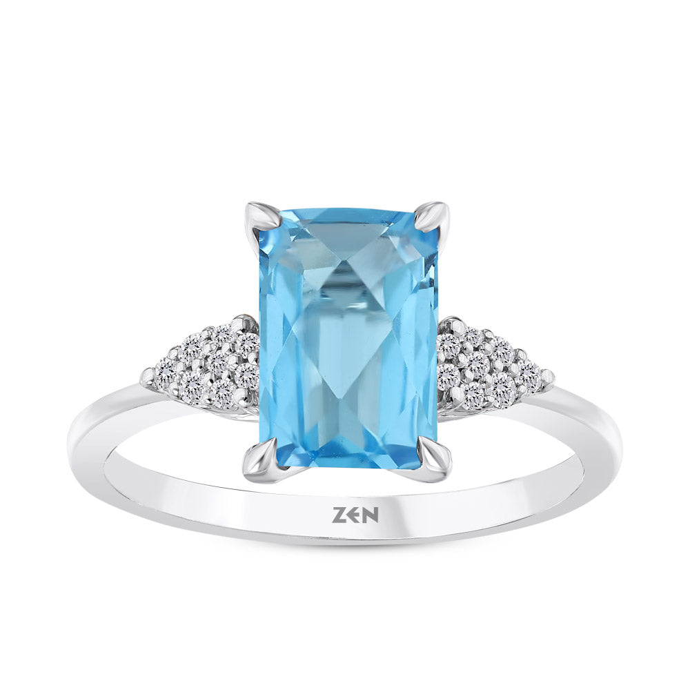 2.21 ct. Blauer Topas Ring
