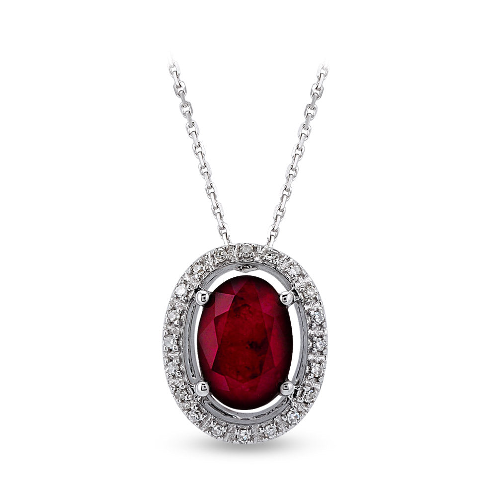 1.03 ct. Rubin Halskette