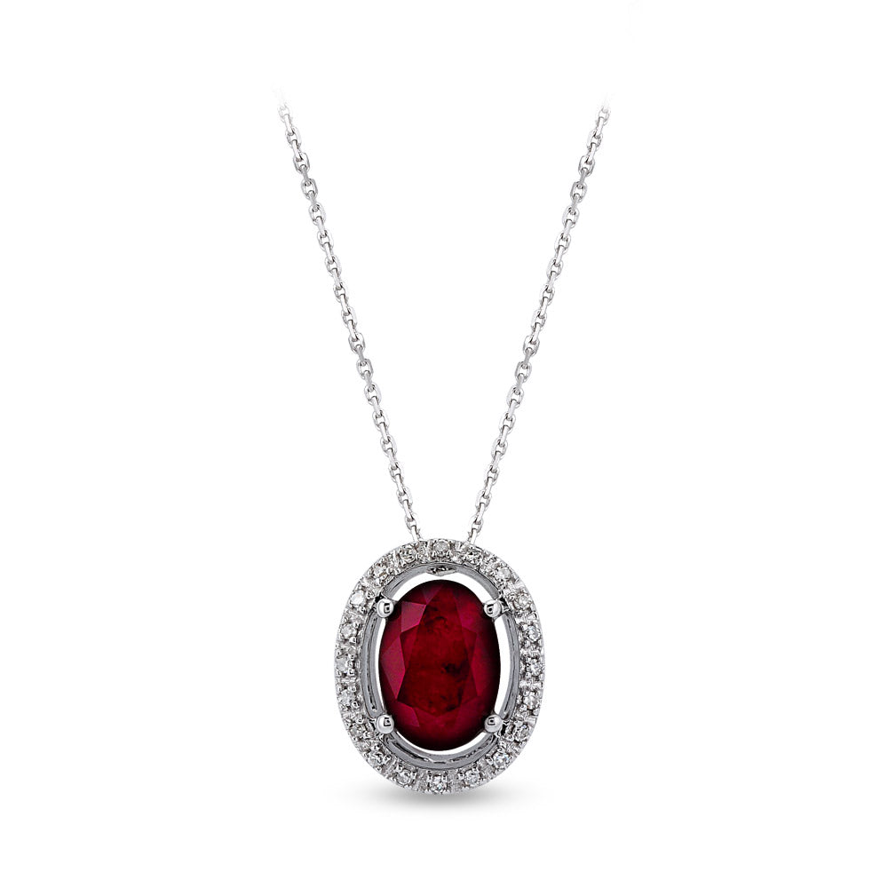 1.03 ct. Rubin Halskette