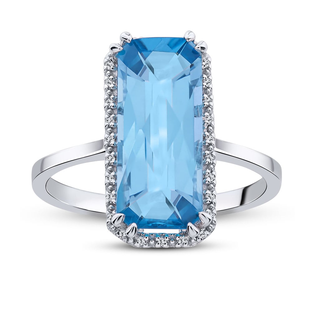 3.36 ct. Blauer Topas Ring