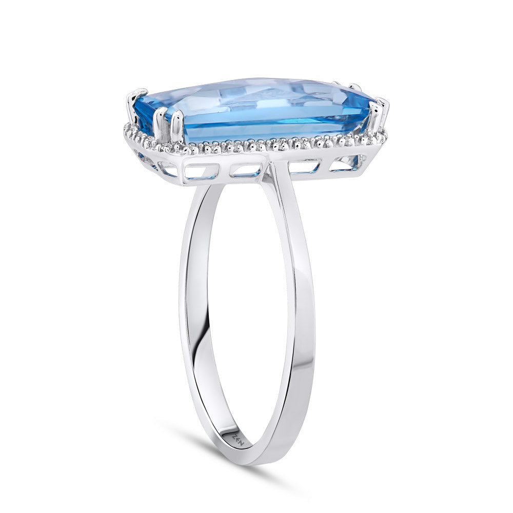3.36 ct. Blauer Topas Ring