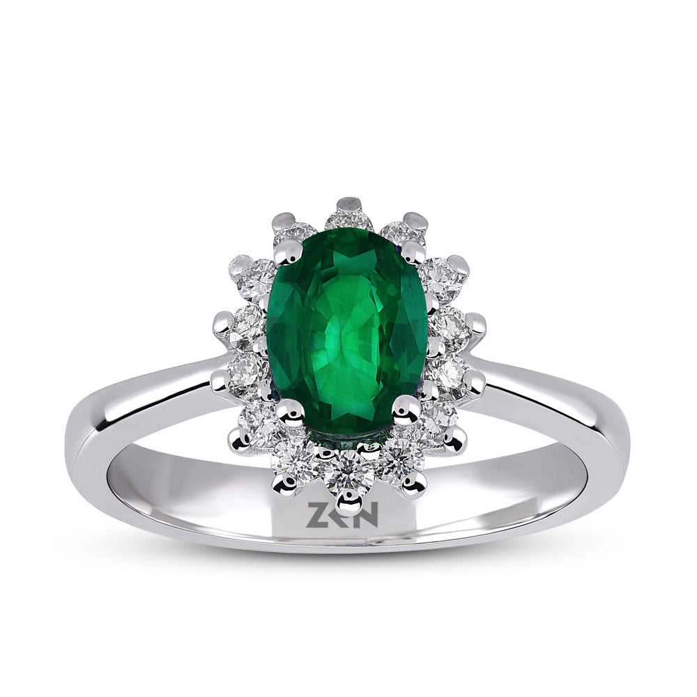 0.96 ct. Smaragd Ring