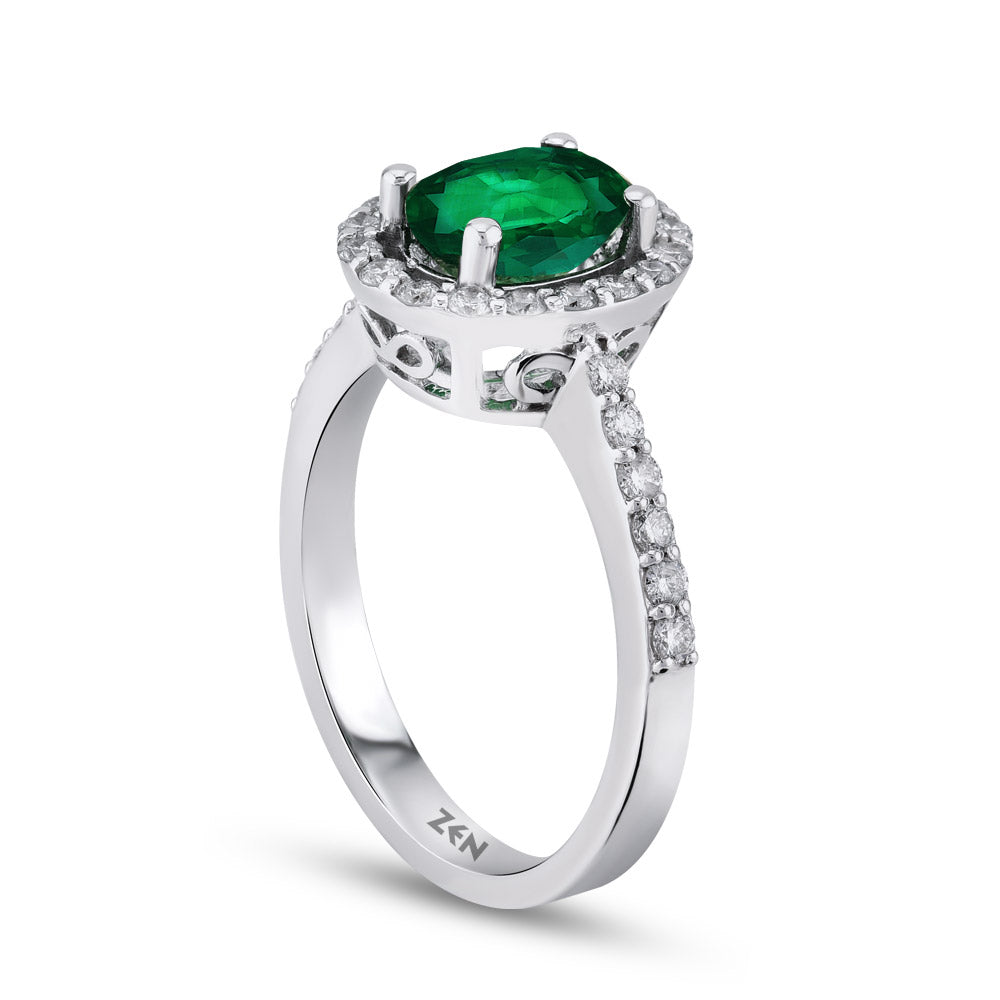 0.93 ct. Smaragd Ring