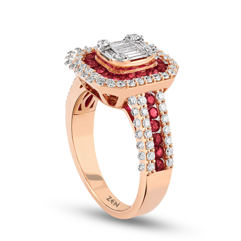 1.30 ct. Ruby Baguette Ring