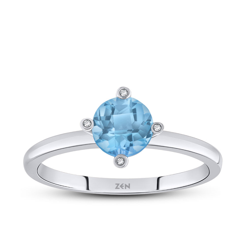1.08 ct. Blauer Topas Ring