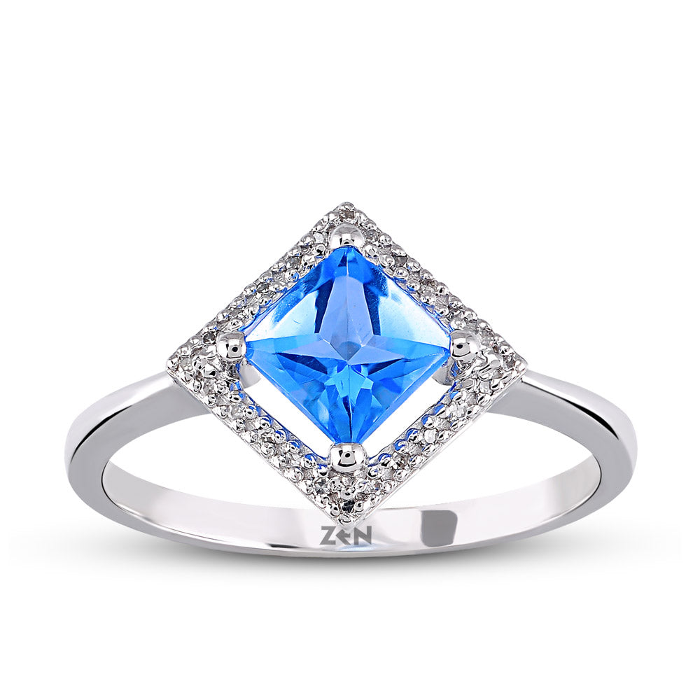 0.54 ct. Blauer Topas Ring