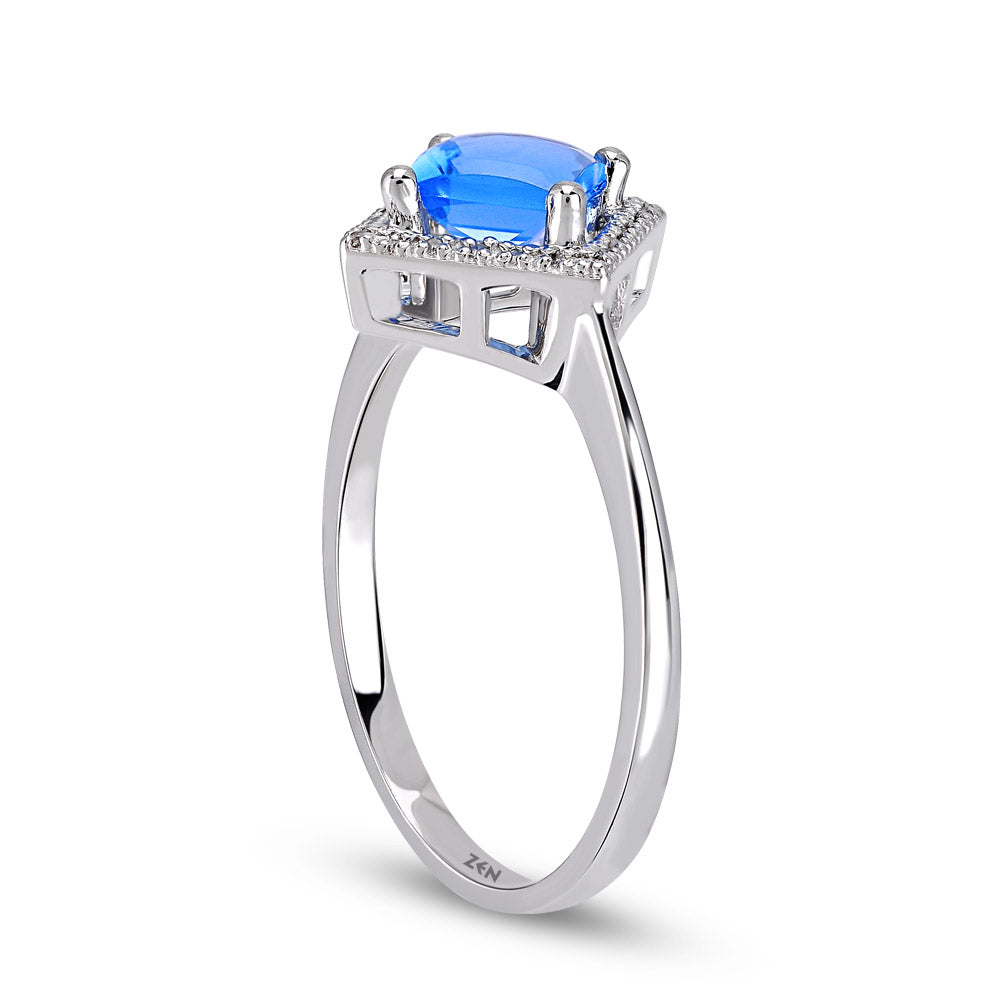 0.54 ct. Blauer Topas Ring