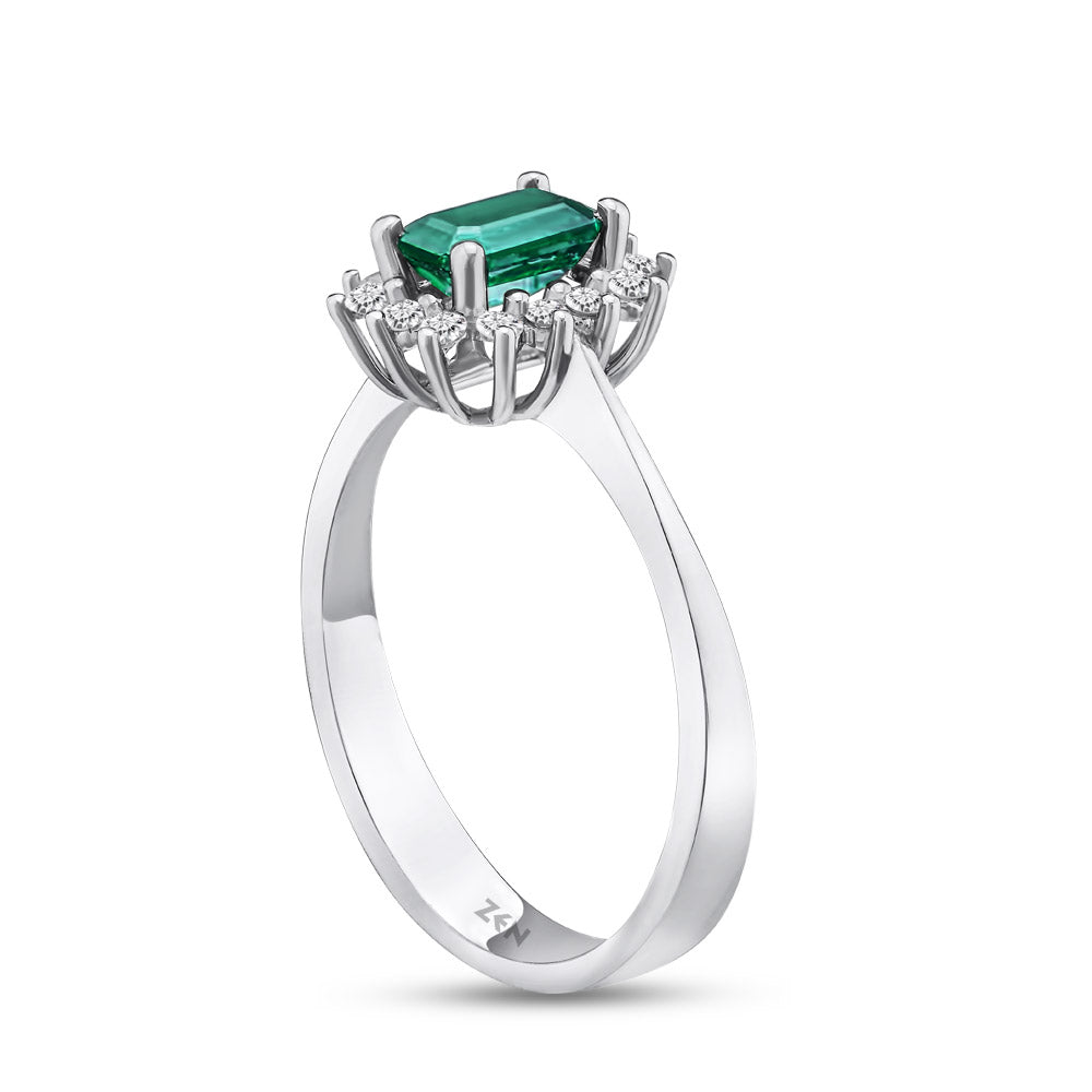 0.63 ct. Smaragd Ring