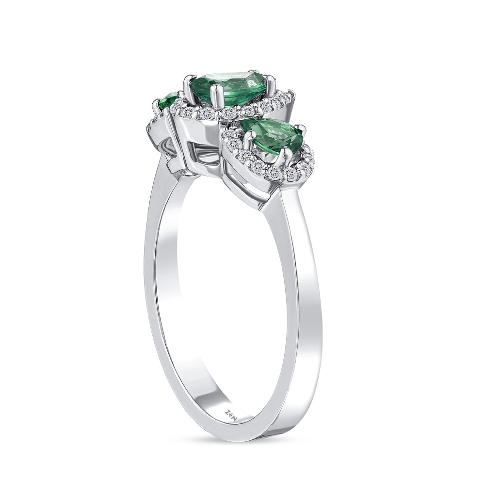 0.75 ct. Smaragd Ring