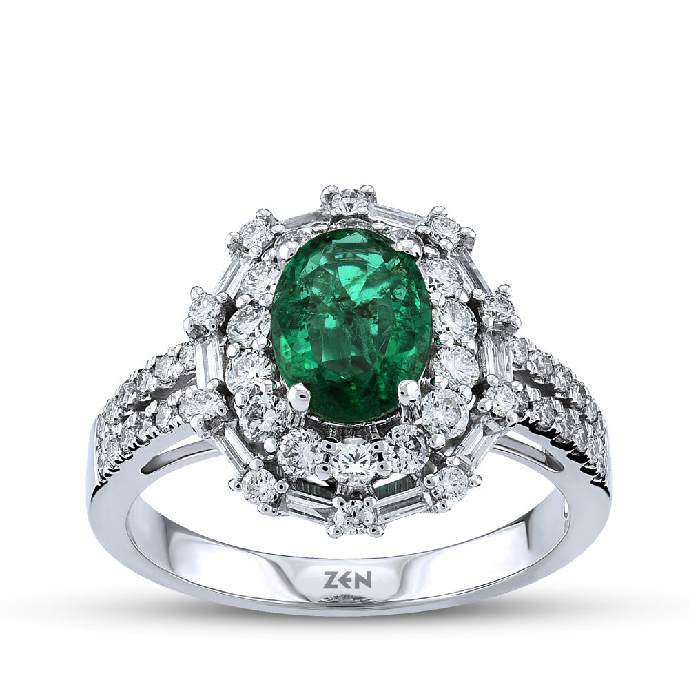 1.59 ct. Smaragd Baguette Ring
