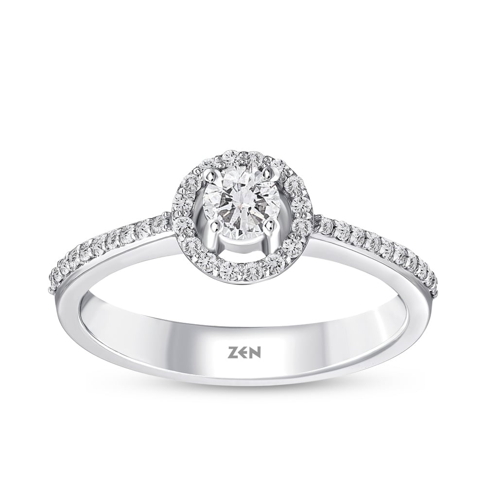 0.46 ct. Halo Diamond Engagement Ring