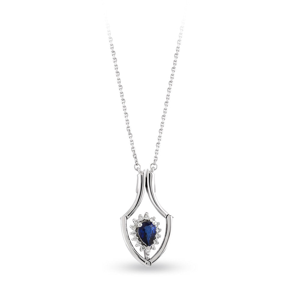 0.46 ct. Saphir Halskette