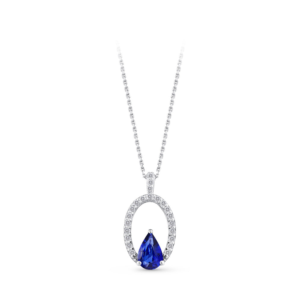 0.70 ct. Saphir Halskette