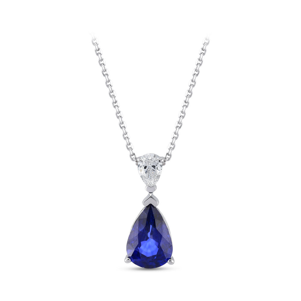 0.90 ct. Saphir Halskette