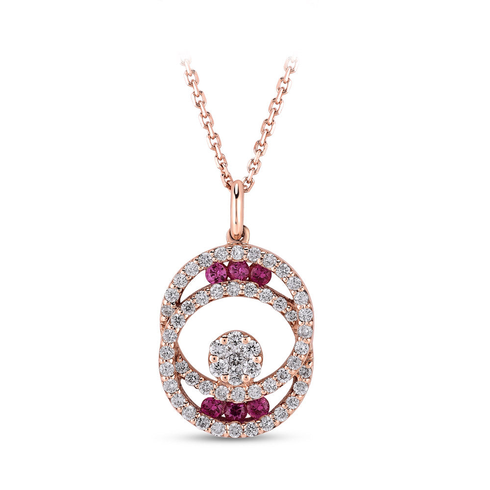 0.53 ct. Rose Sapphire Pendant with Chain