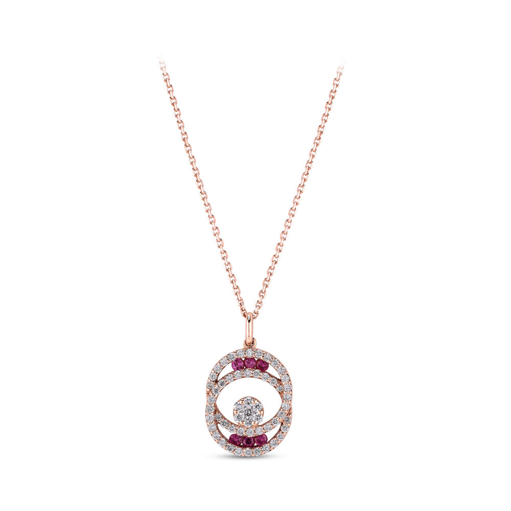 0.53 ct. Rose Sapphire Pendant with Chain