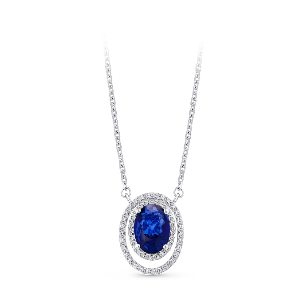 0.89 ct. Saphir Halskette