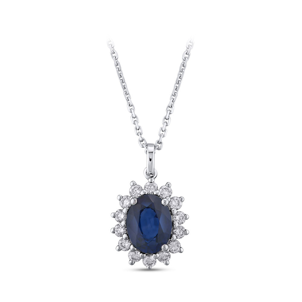 1.81 ct. Saphir Anhänger mit Halskette