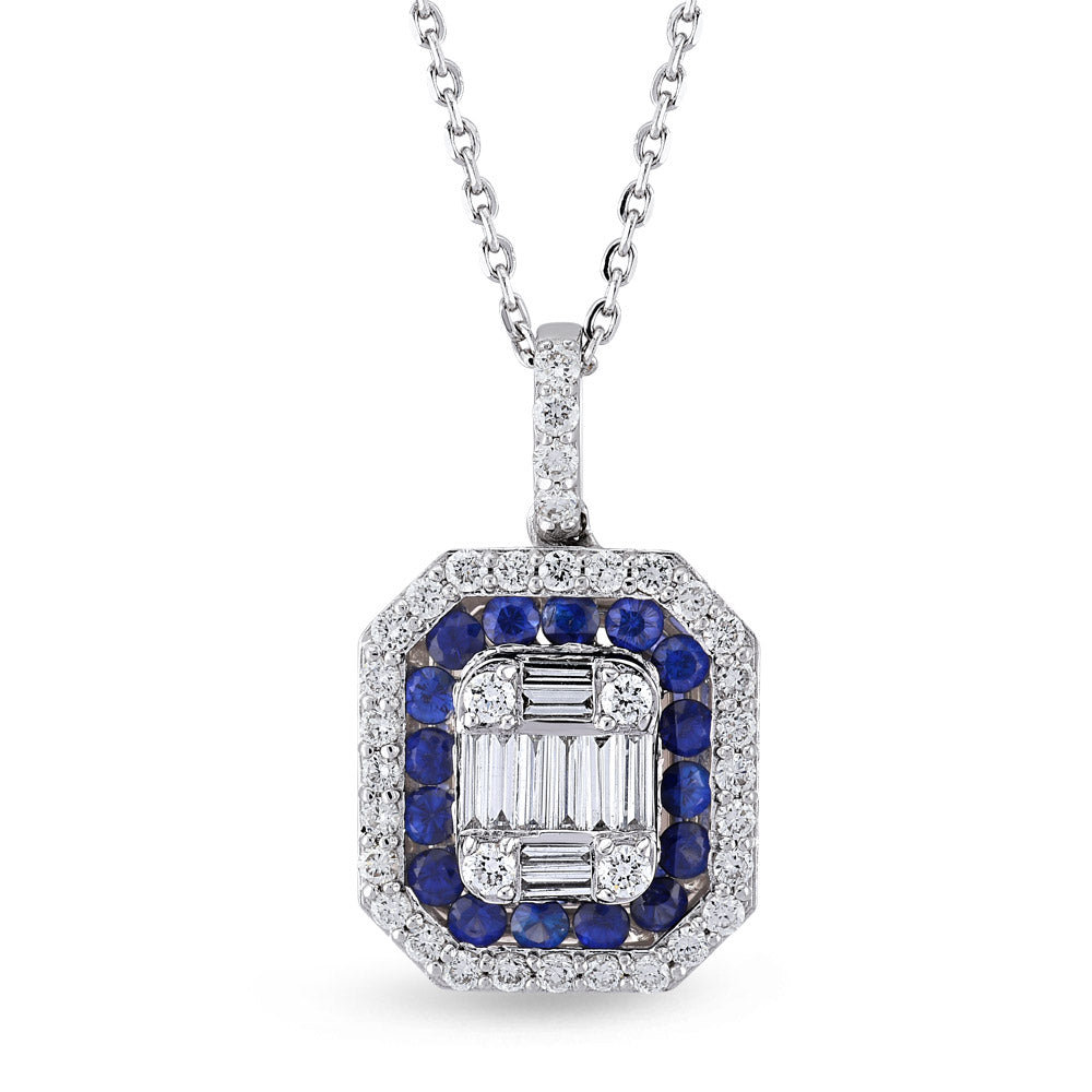 0.86 ct. Saphir Baguette Halskette