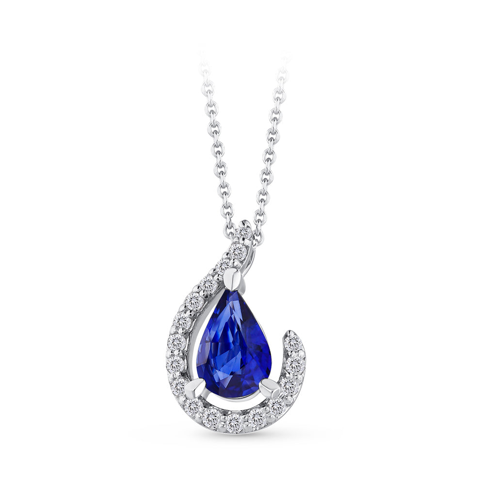 0.38 ct. Saphir Halskette