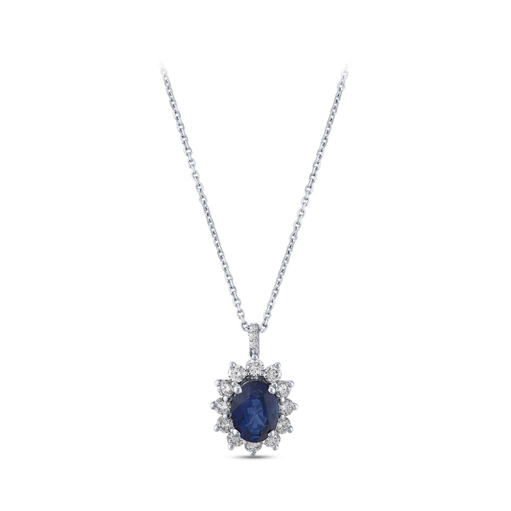 1.79 ct. Saphir Anhänger mit Halskette