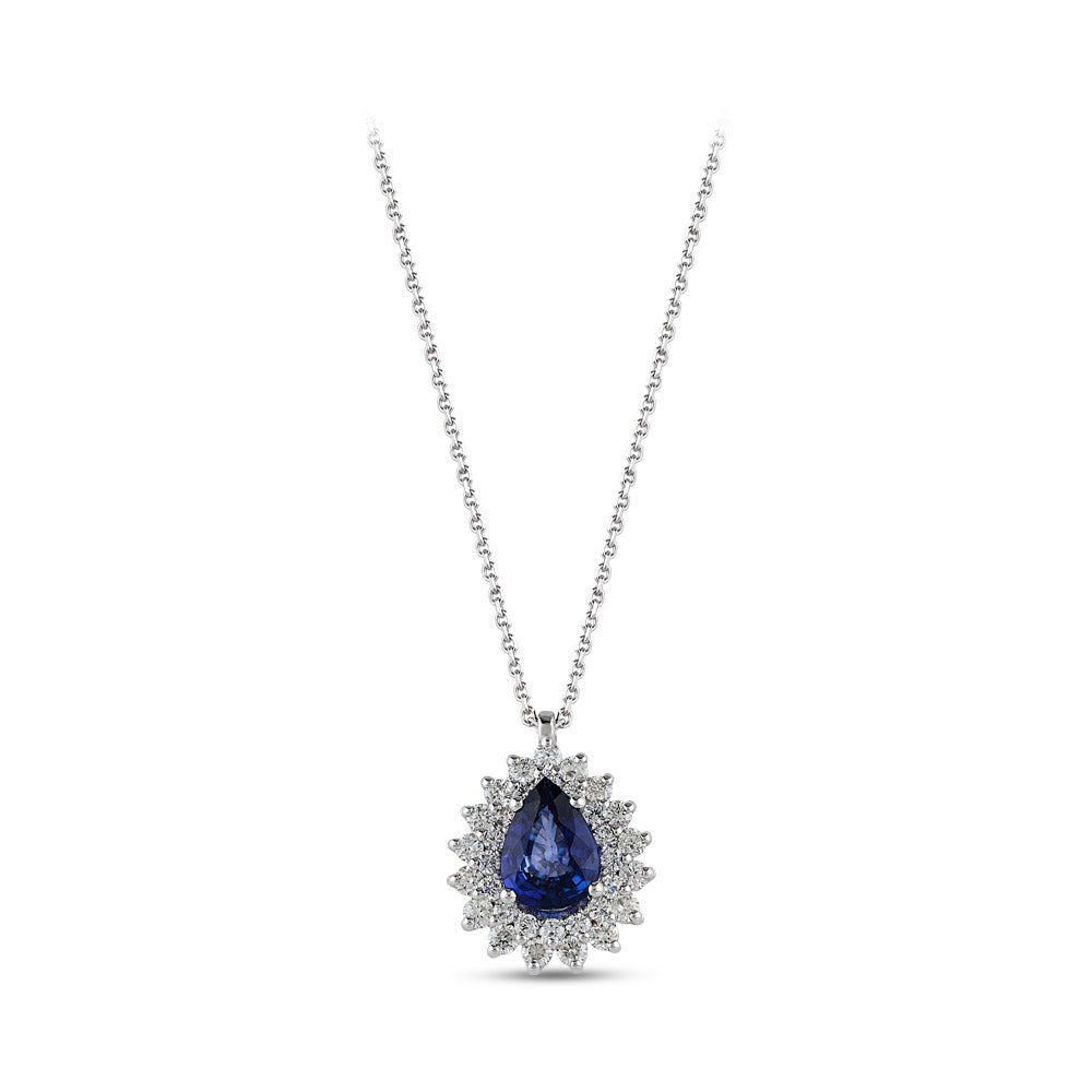 1.62 ct. Saphir Anhänger mit Halskette
