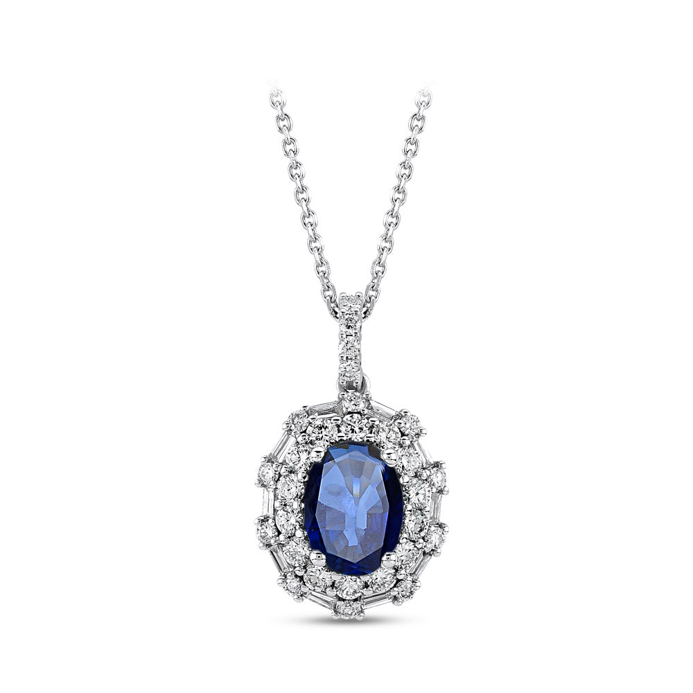 1.81 ct. Saphir Anhänger mit Halskette