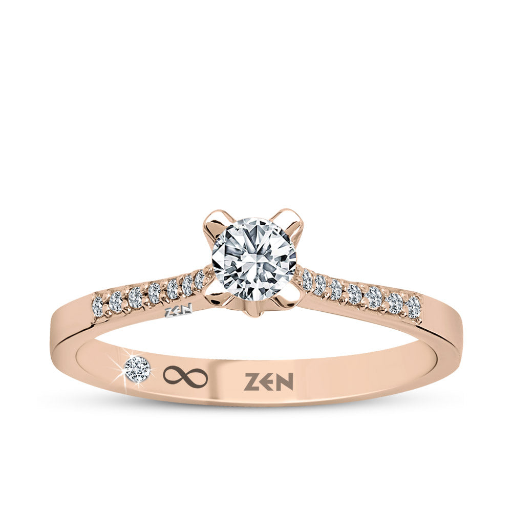 0.17 ct. Seitenstein Diamant Verlobungsring