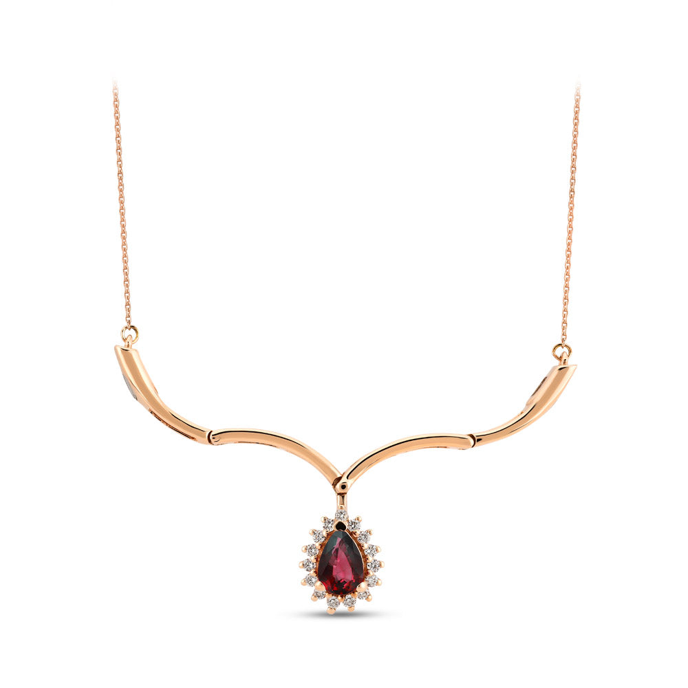 0.71 ct. Rubin Halskette