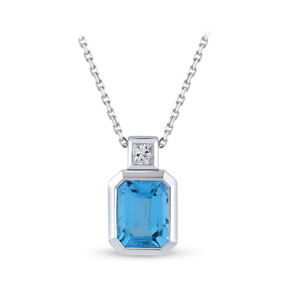 1.77 ct. Blauer Topas Halskette