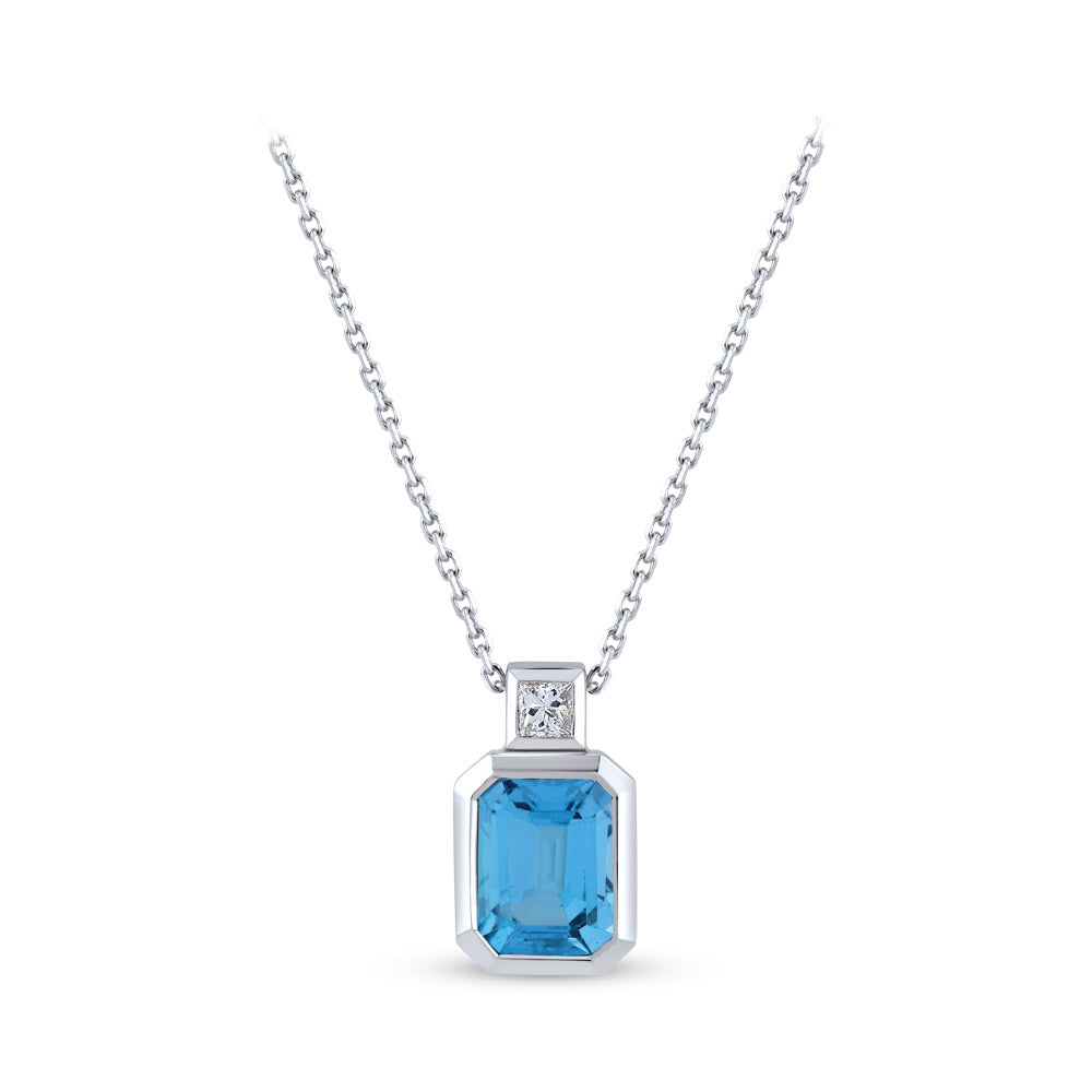 1.77 ct. Blauer Topas Halskette