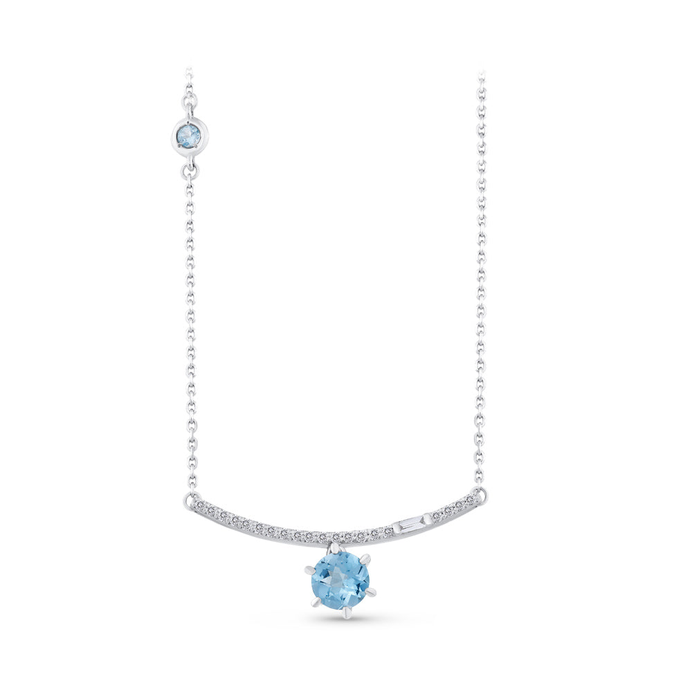 0.63 ct. Blauer Topas Halskette