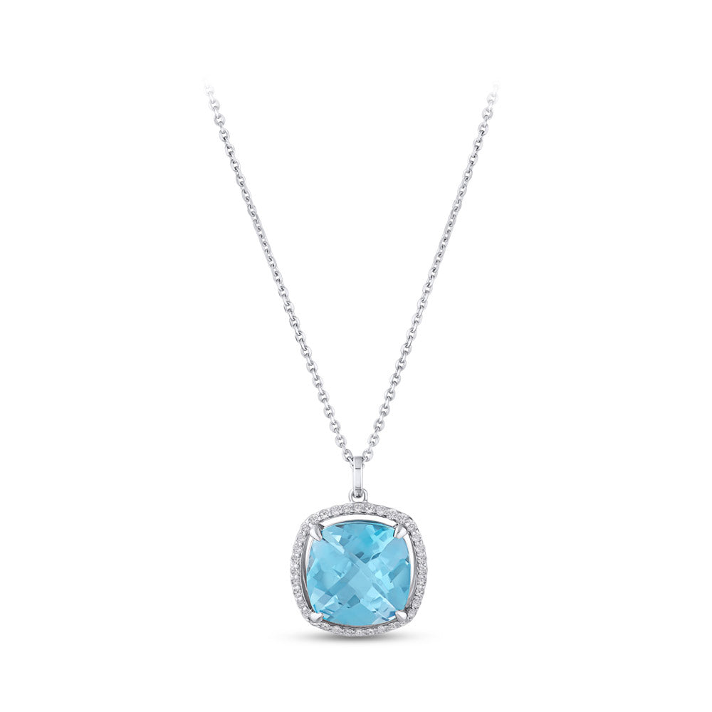 5.23 ct. Blauer Topas Halskette