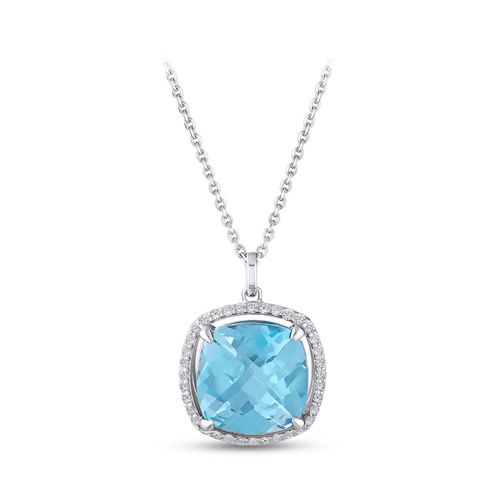 5.23 ct. Blauer Topas Halskette