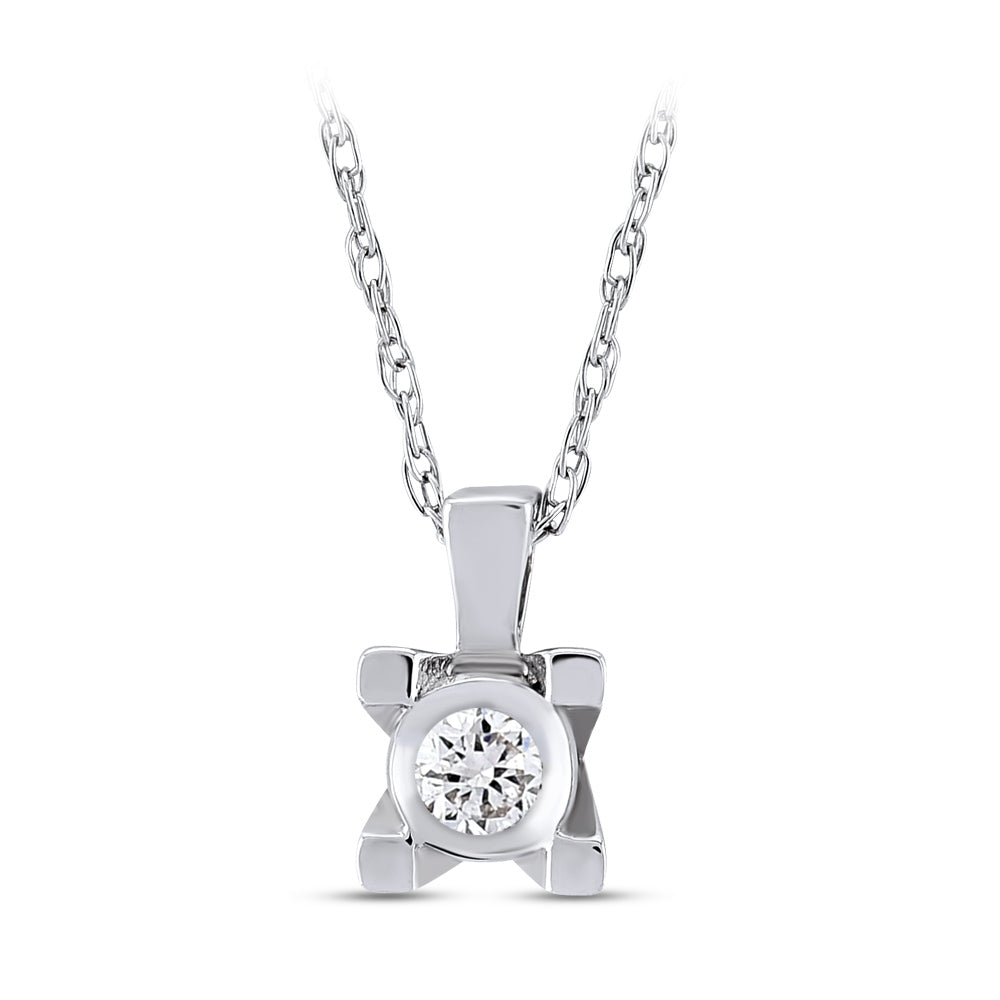 0.04 ct. Solitär Diamant Halskette