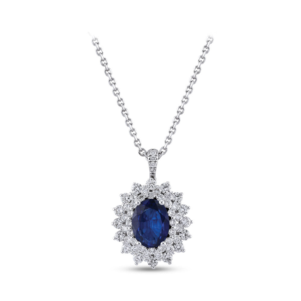 2.57 ct. Saphir Halskette