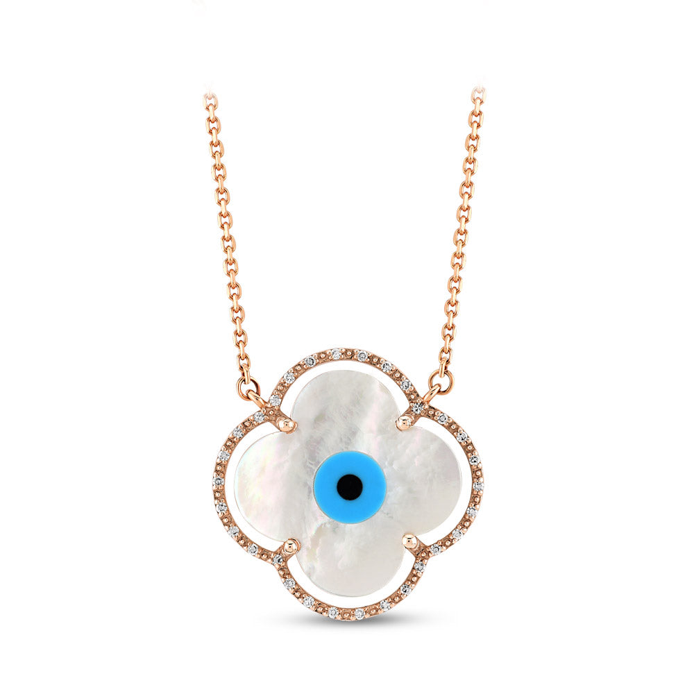 0.07 ct. Augen Diamant Halskette