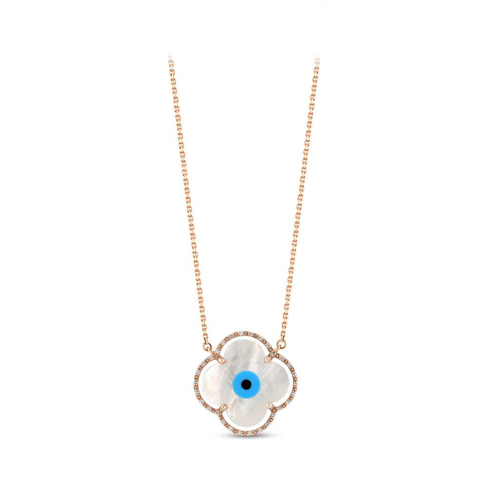 0.07 ct. Augen Diamant Halskette