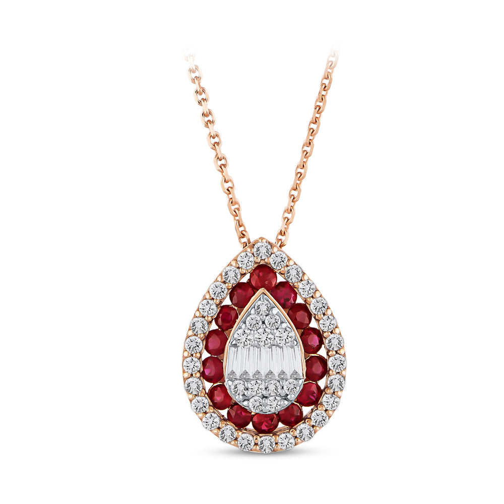 0.69 ct. Rubin Halskette