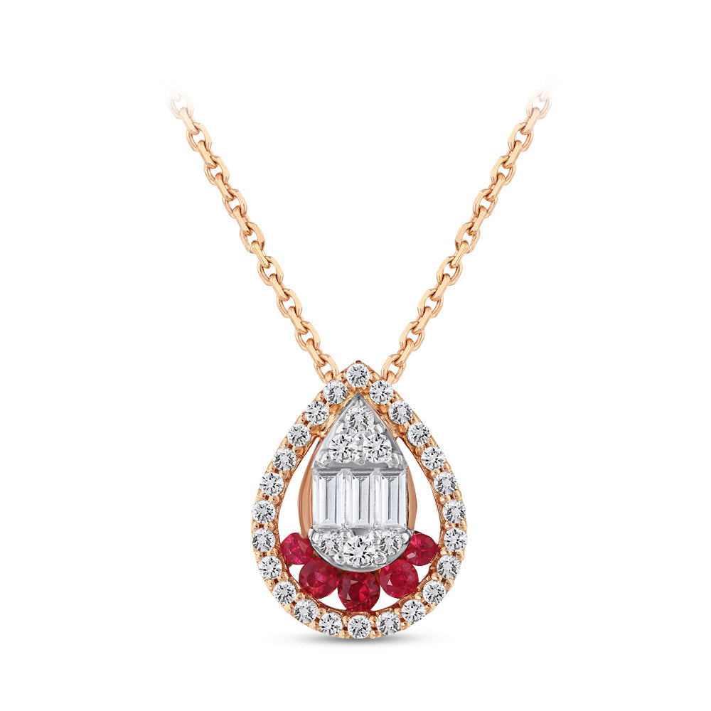 0.57 ct. Rubin Halskette