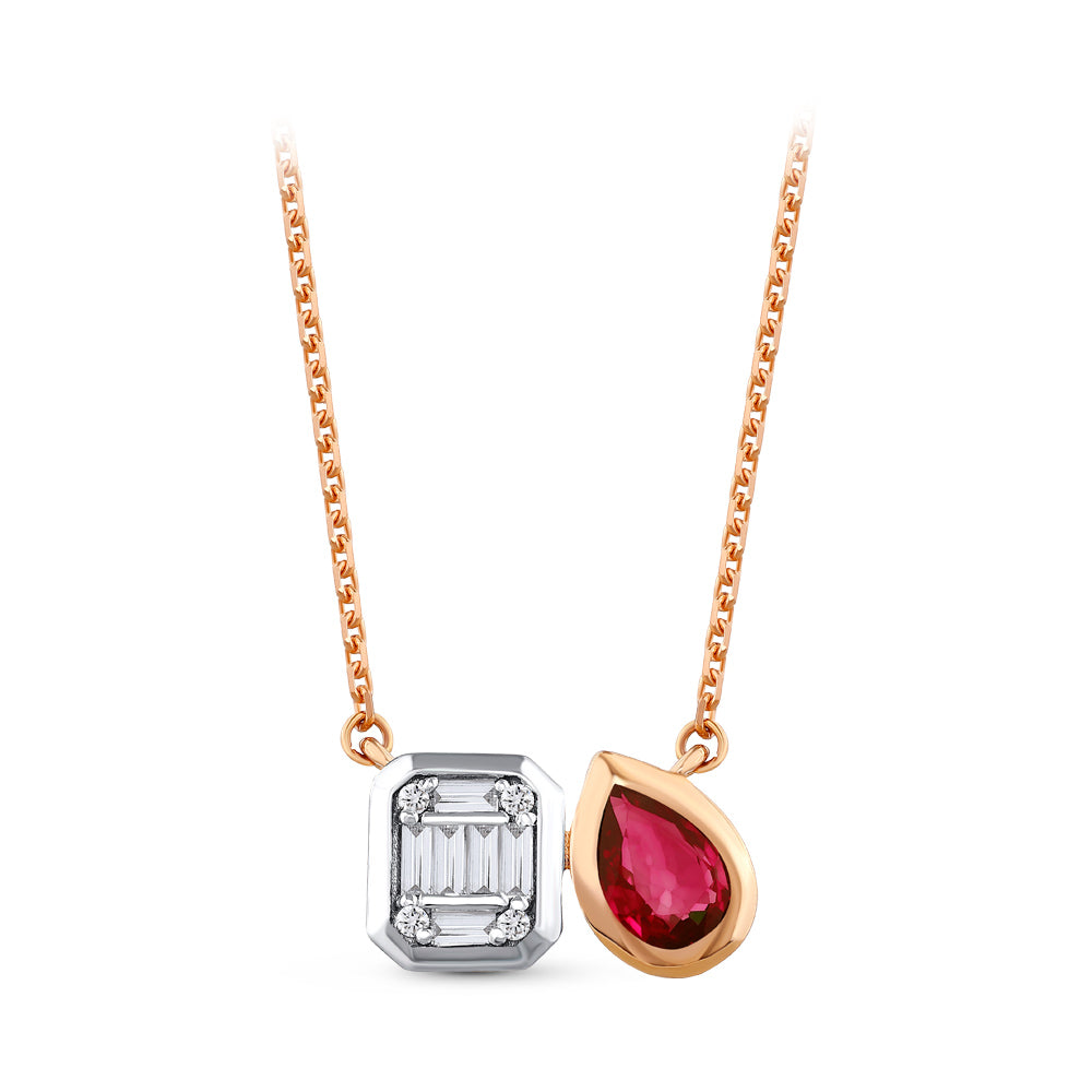 0.67 ct. Rubin Halskette